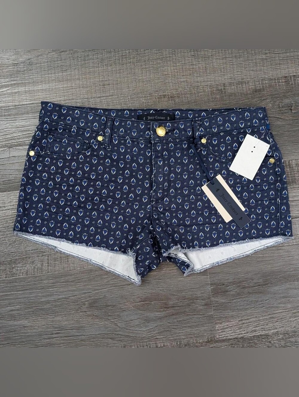 Juicy Couture Starseed Blossom Denim Short Shorts